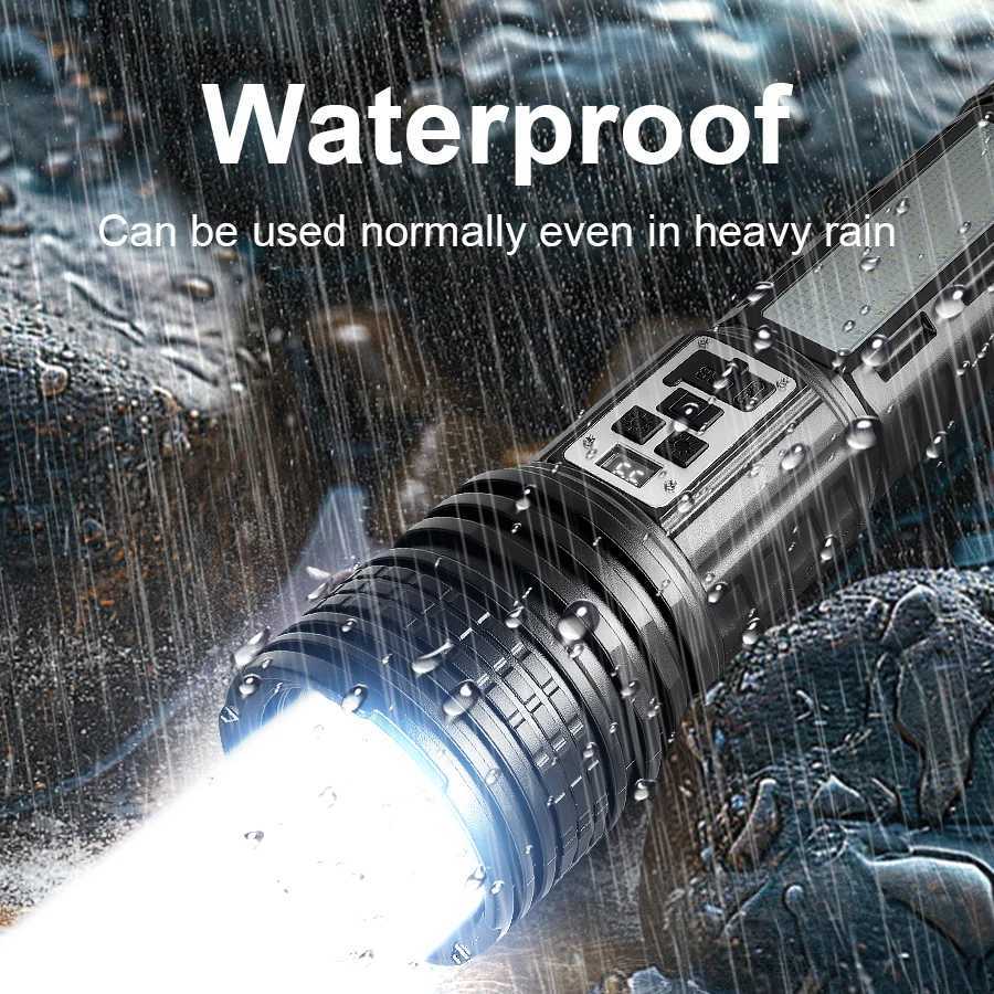 100000000LM Most Powerful LED Flashlight Rechargeable Typec Flashlight Long Shot 3000M Tactical Torch Light For Fishing Hunting D250928