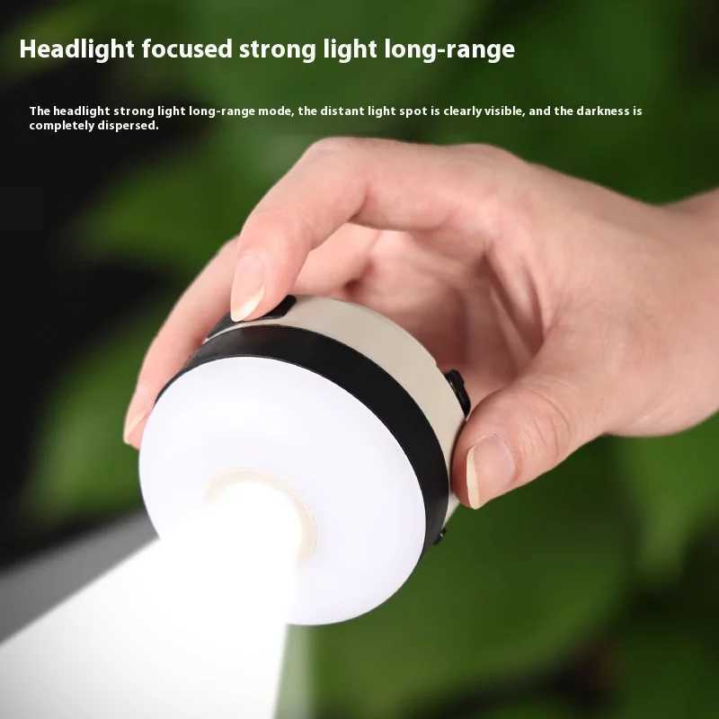 Rechargeable Camping Tent Light LED Portable Lantern Flashlight with 6 Light Modes Hanging Hook Buitin Battery C250928