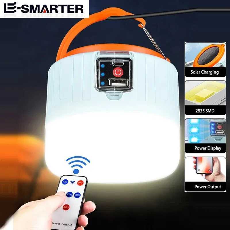 Outdoor Solar Light LED Lamp Rechargeable Bulbs Emergency Light Hook Up Camping Fishing Portable Lantern Lights C250928