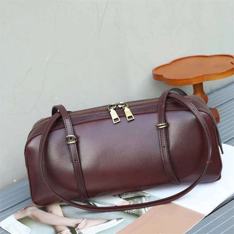 Hifashion Cowhide Genuine Leather Underarm Shoulder Bags For Women New 2025 Designer Korean Bowling Tote Ladies Handbags