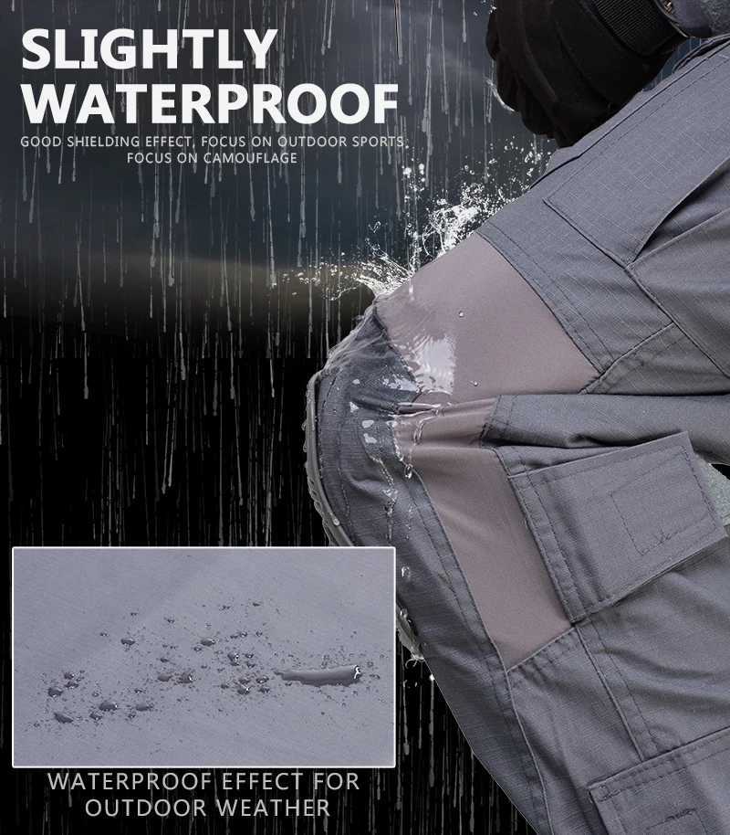 Tactical Tee Combat Suit with Pads Camo Airsoft Combat ShirtPants Hunting Cothes Multipocket Uniform Waterproof W250928