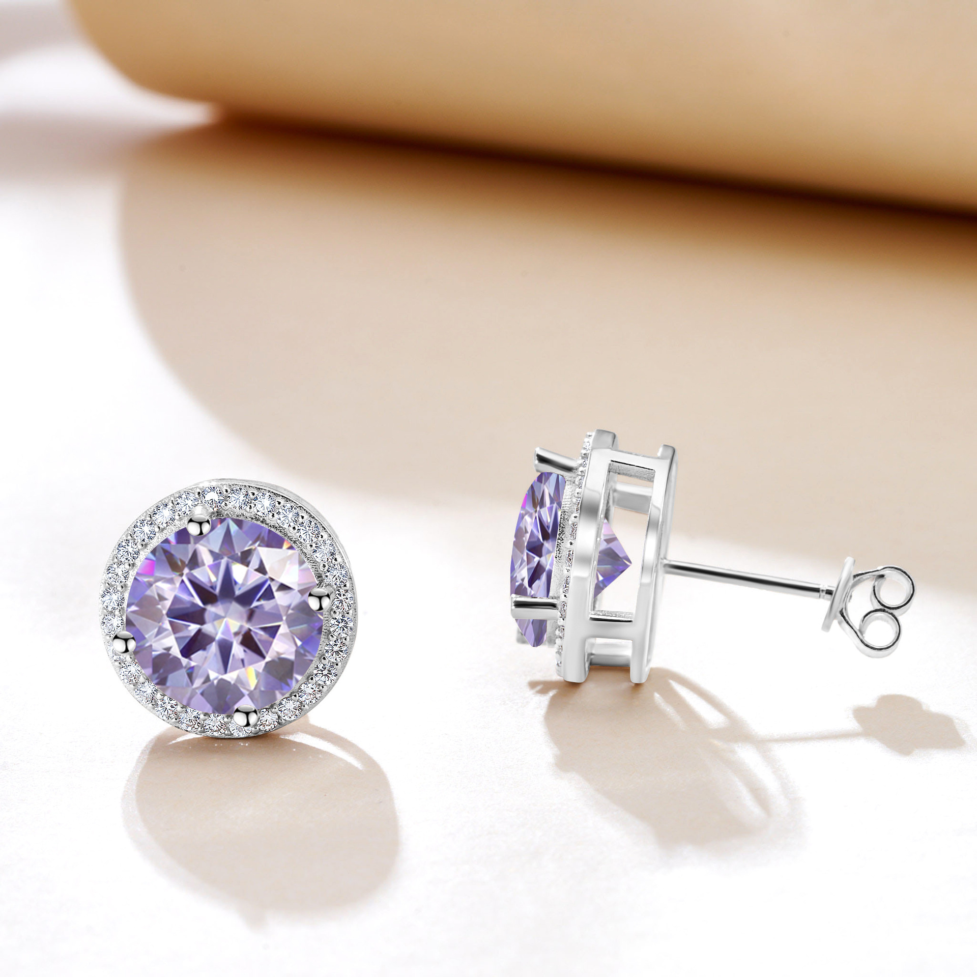 Designer earrings 5CT moissanite earrings in white gold with GRA certificate earrings for men women