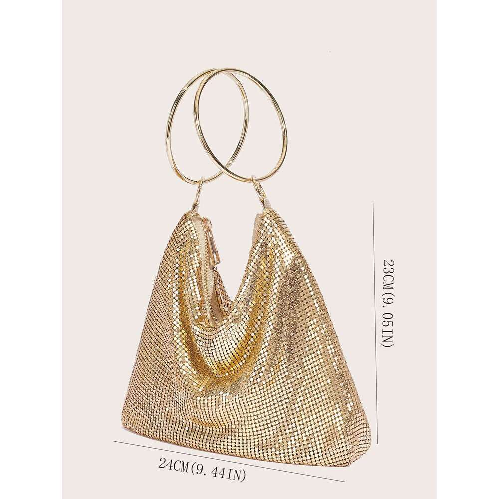 Designer Bags Fashion Evening Party Handbag For Women Large Capacity Gold Bag Aluminum Sheet Purse Hot Selling