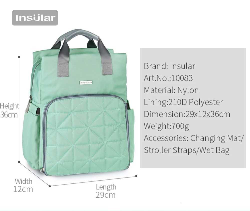 INSULAR Mummy Bags Baby Materni Double Shoulders Bags Diaper Backpacks Stroller Fashion Large Capaci Waterproof WashableXJ250928