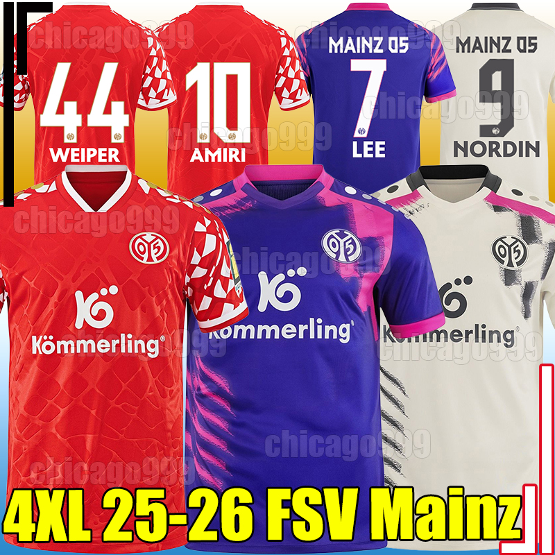 4XL 25/26 FSV Mainz 05 soccer jerseys SIEB WEIPER KAISHU NEBEL NEBEL LEE KOHR BELL HOLLERBACH NORDIN BOBZIEN MALONEY TAUER foot Men kids kit set socks Shirt
