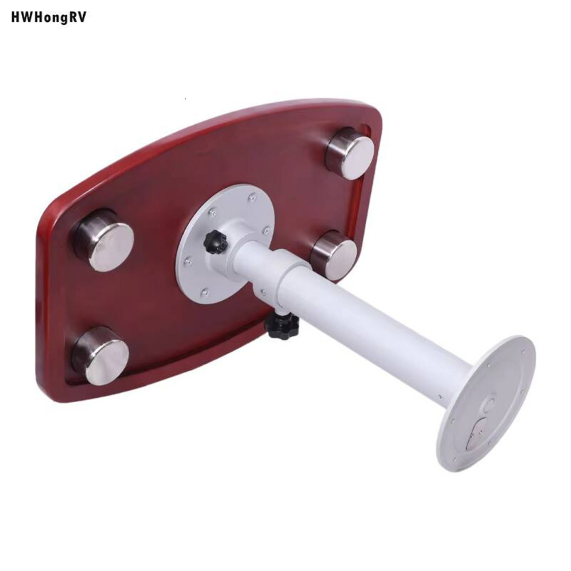 HWHongRV Easy-to-Disassemble Motor Home Boat Any Height Adjustable Legs with Oak Table Top Aluminum Alloy