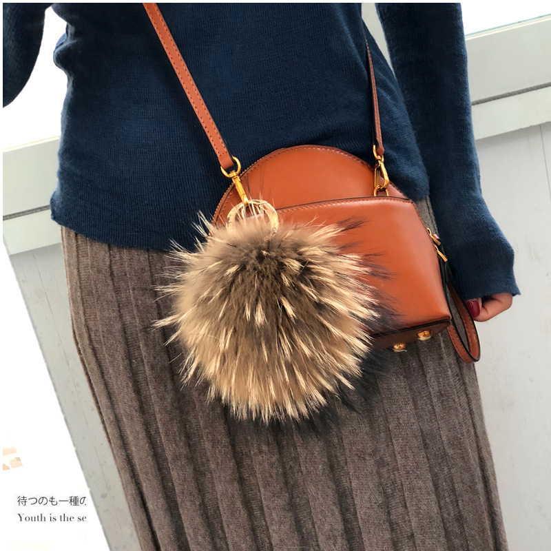 Extra Large Raccoon Fur Ball Car Key Metal Buckle Pendant Phone Chain Bag Charm Genuine Fur Accessories