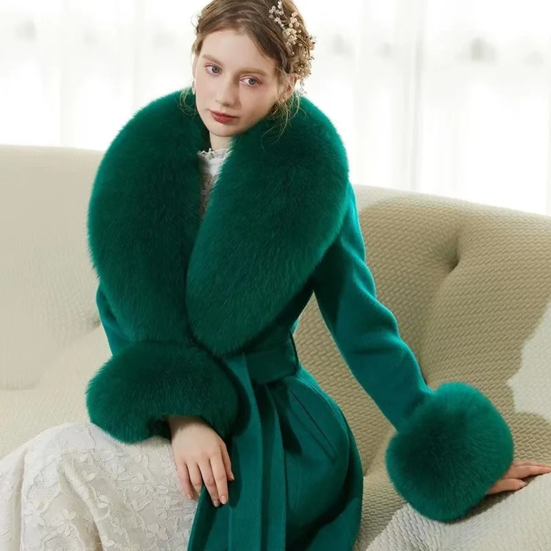 Real Fox Fur Collar Women Natural Fur Scarf And Cuff Set Women Coat Jacket Fur Shawl Neck Warm Scarves Fashion Fur Shawl 250928