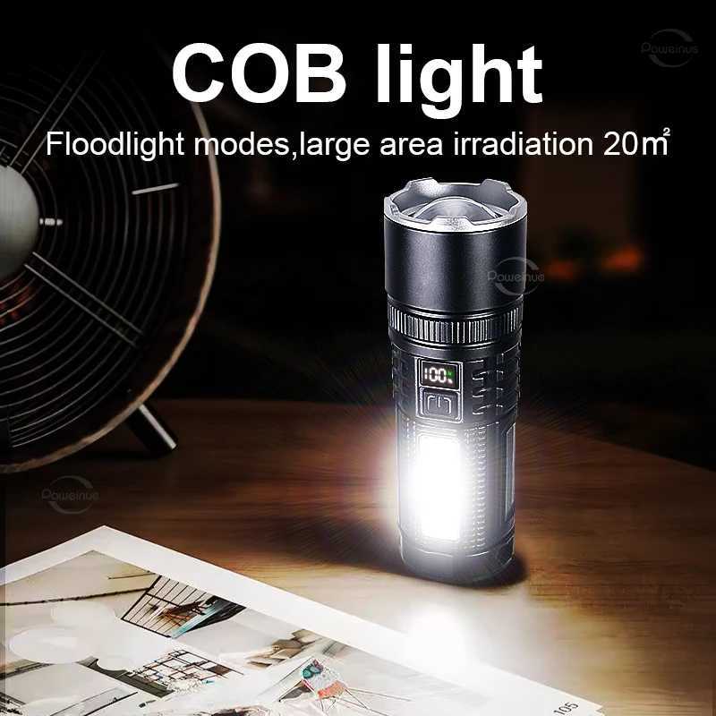 Most Powerful LED Flashlight 1000000LM Portable Lamp Super Bright Tactical Flashlight Rechargeable Lights For Camping Hunting D250928