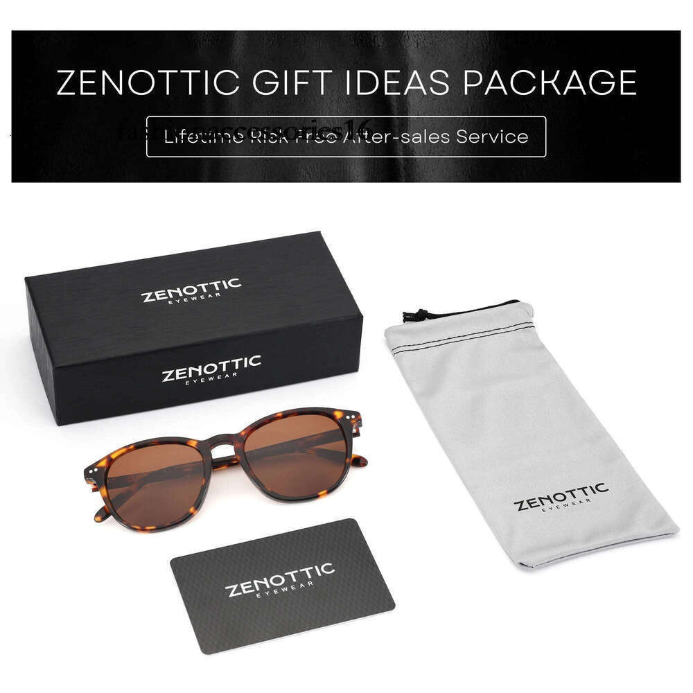 ZENOTTIC New Arrivals Round Polarized Sunglasses Handmade Acetate Sun Glasses with Spring Leg Fashion Square Shade for Men Women