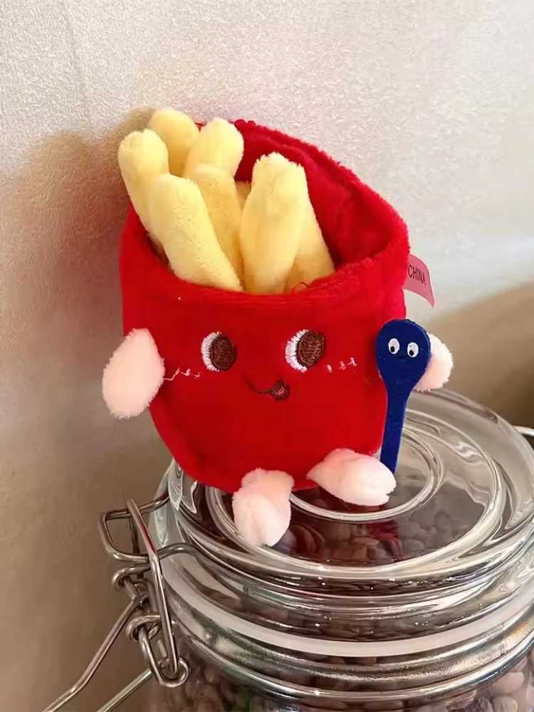 Cute Hamburger Plush Dolls And Creative French Fries Plush Pendants Girl Car Keychain Decorations And Cute Schoolbag AccessoriXJ250928