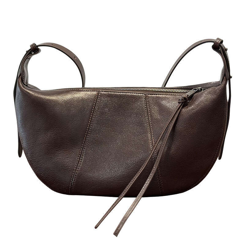 designer bag Luxury bag New Genuine Leather Women's Top Layer Cowhide Crossbody Casual Crescent High-end Saddle Shoulder Bag