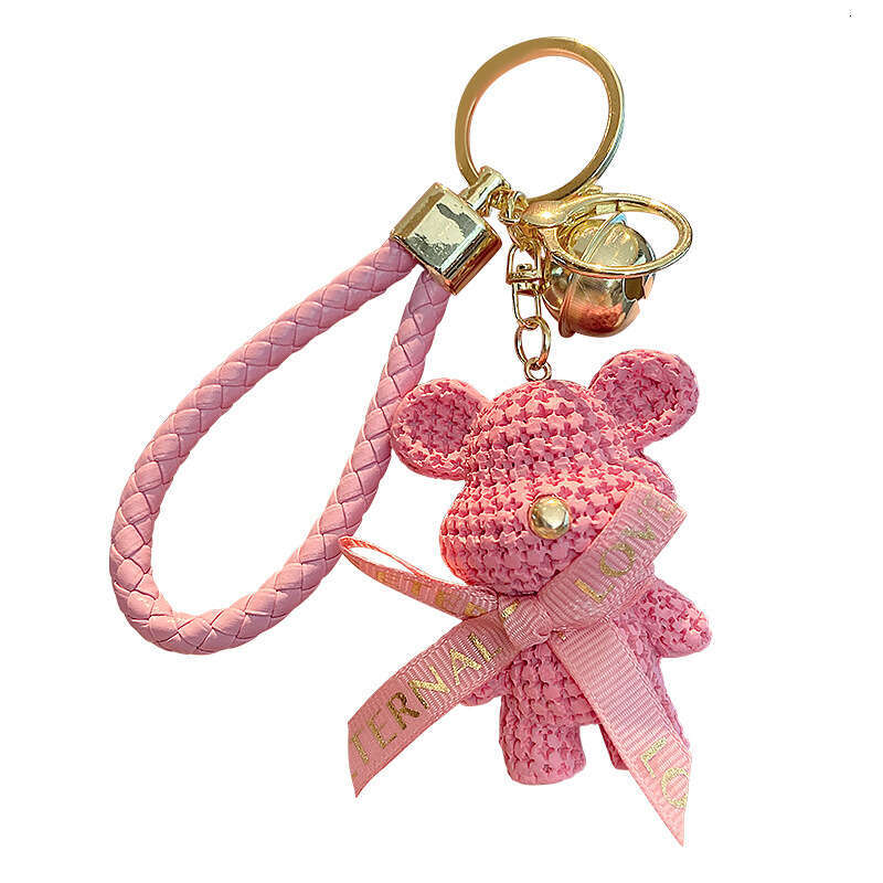 New Resin Yarn Bear Keychain for Women, Exquisite Car and Backpack Pendant, Fashionable Couple Bag Charm, Small Gift