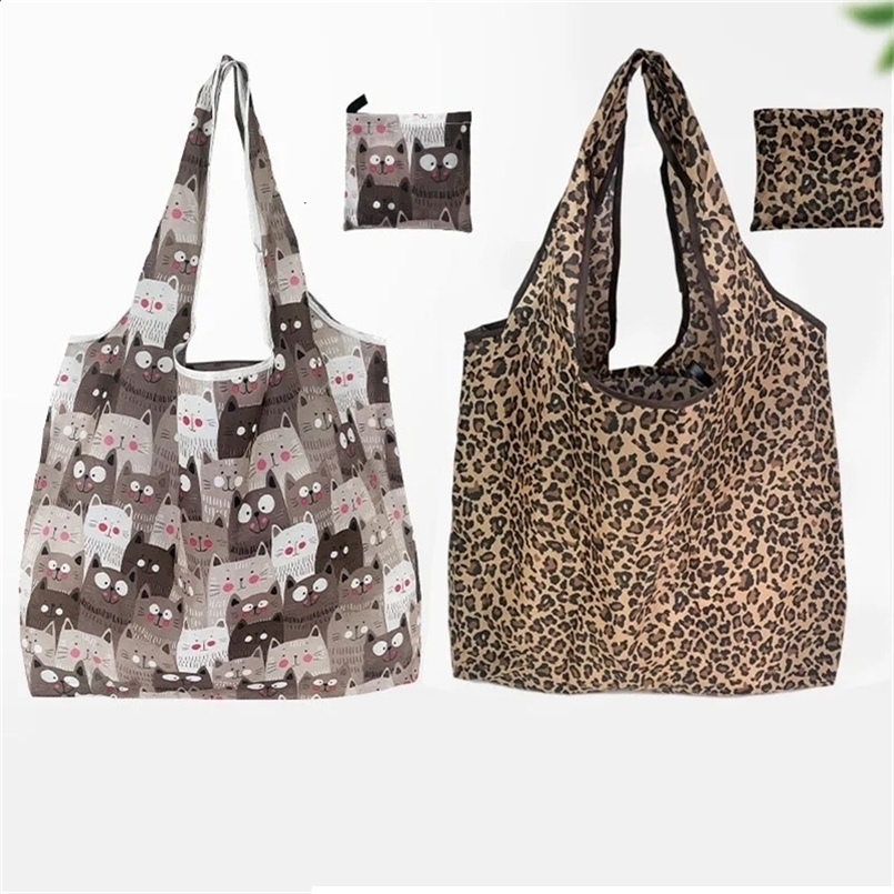 Arrival Reusable Shopping Bags for Women Shopper Tote Bag Eco Grocery Folding Large Capacity Handbags Storage 240819ZYl