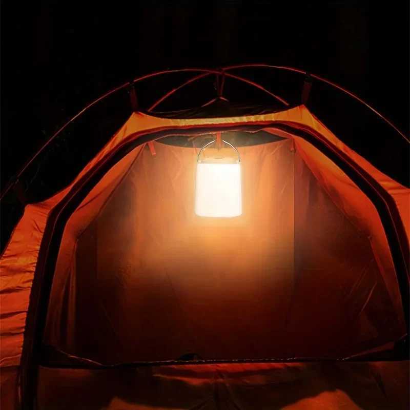 Waterproof Portable LED Camping Lantern with Hook USB Rechargeable Hanging Bulb Light for Tent Emergency Night Market Light C250928