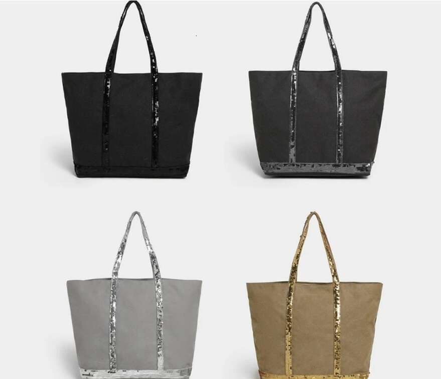 Designer Bags Women Glitter Shoulder Casual Travel Canvas Handbag Sequin Large Capacity Tote Solid Color Fashion Vintage Commuter Bag Hot Selling