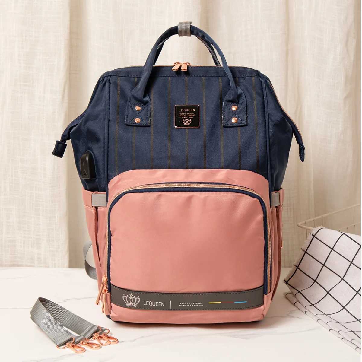 LEQUEEN Baby Diaper Backpack Fashion Mummy Travel Stroller Bags Large Capaci Mother Bag Carrying Pregnant Baby Nappy BackpackXJ250928