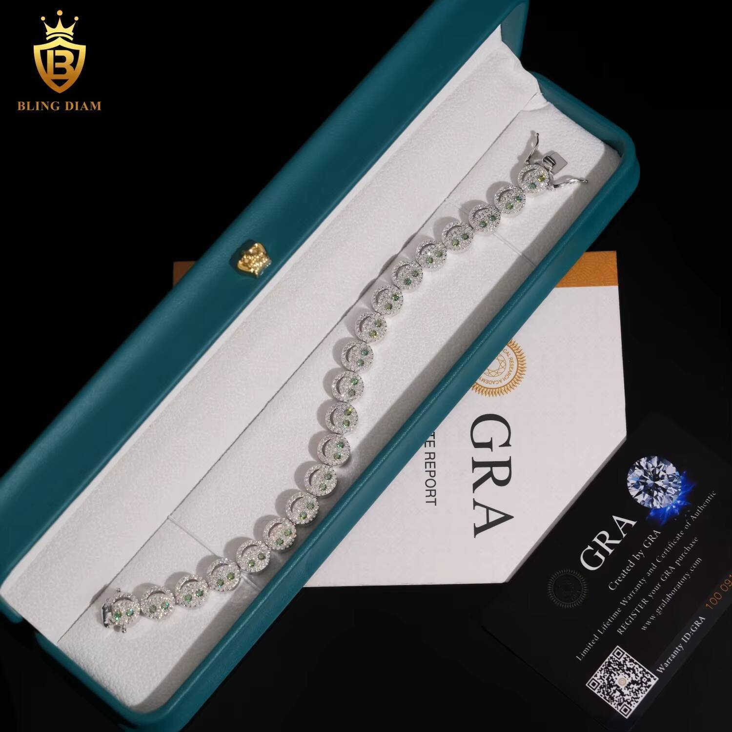 Sterling Silver 925 10mm Pass Diamond Tester Hip Hop Jewelry VVS Moissanite Cuban Link Chain Bracelet