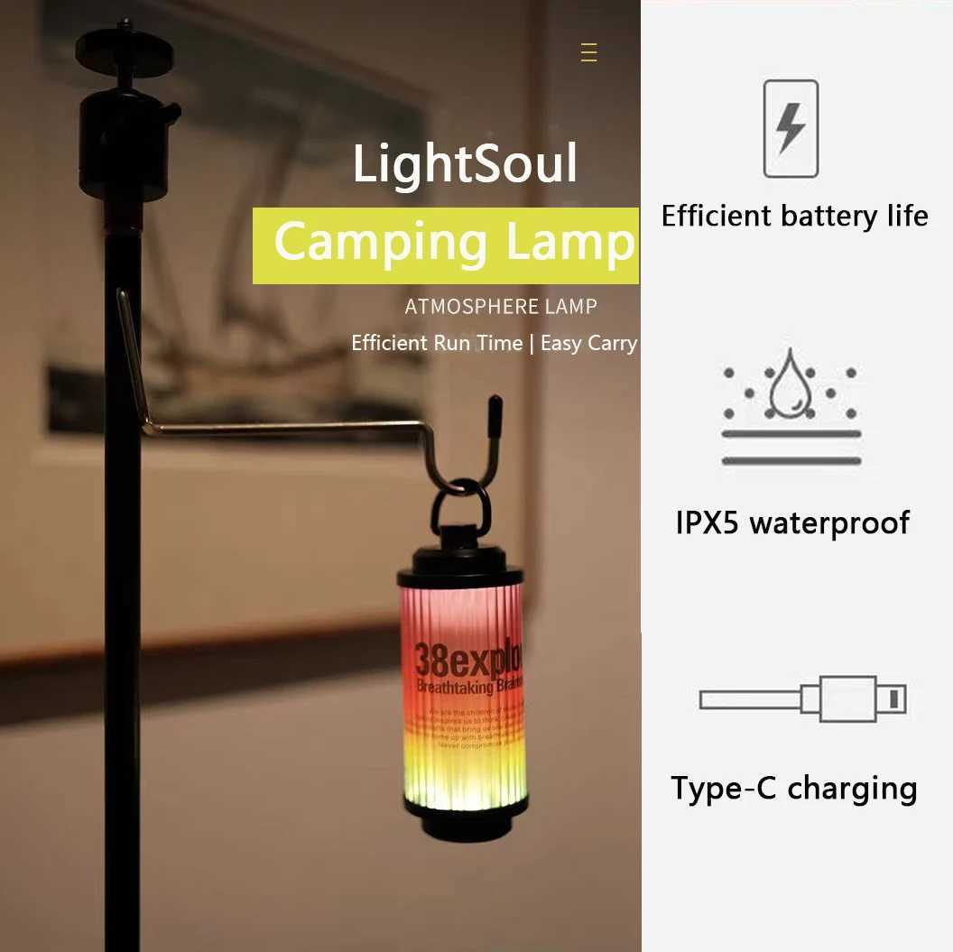 Camping Ambient Light 2000AH Adjustable 3 LED Modes Hanging Outdoor Tent Lamp Powerful Magnetic Attraction Lantern Flashlights C250928