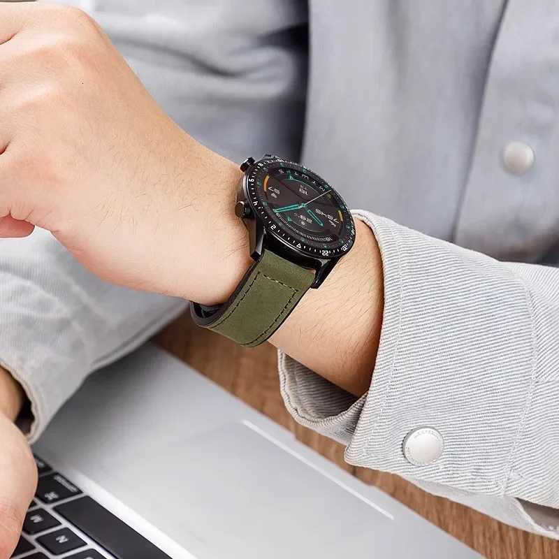 Leather Silicone Strap For Samsung Galaxy Watch 4 5 6 7 40mm44mm Magnetic Band For Galaxy Watch 46 Classic 43 47mm 42 46mm W250928