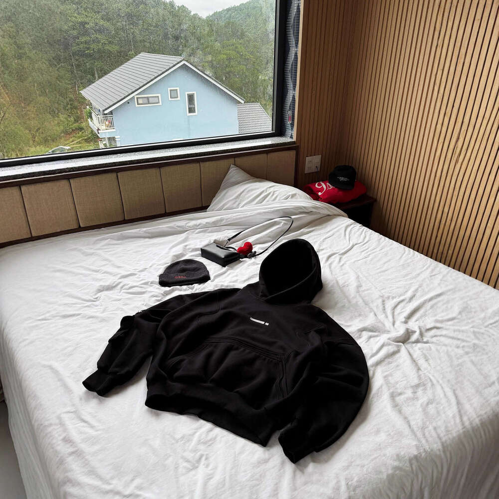 American Style Casual Loose Artistic Letter Pattern Signature Autumn Winter Street Versatile Hooded Sweatshirt