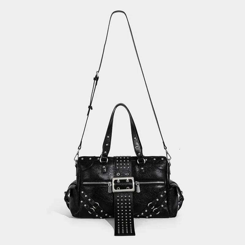 Large Capacity Ins Celebrity Shoulder bag Punk Style Rivet PU Crossbody Fashion Trendy Casual Versatile Women's bags