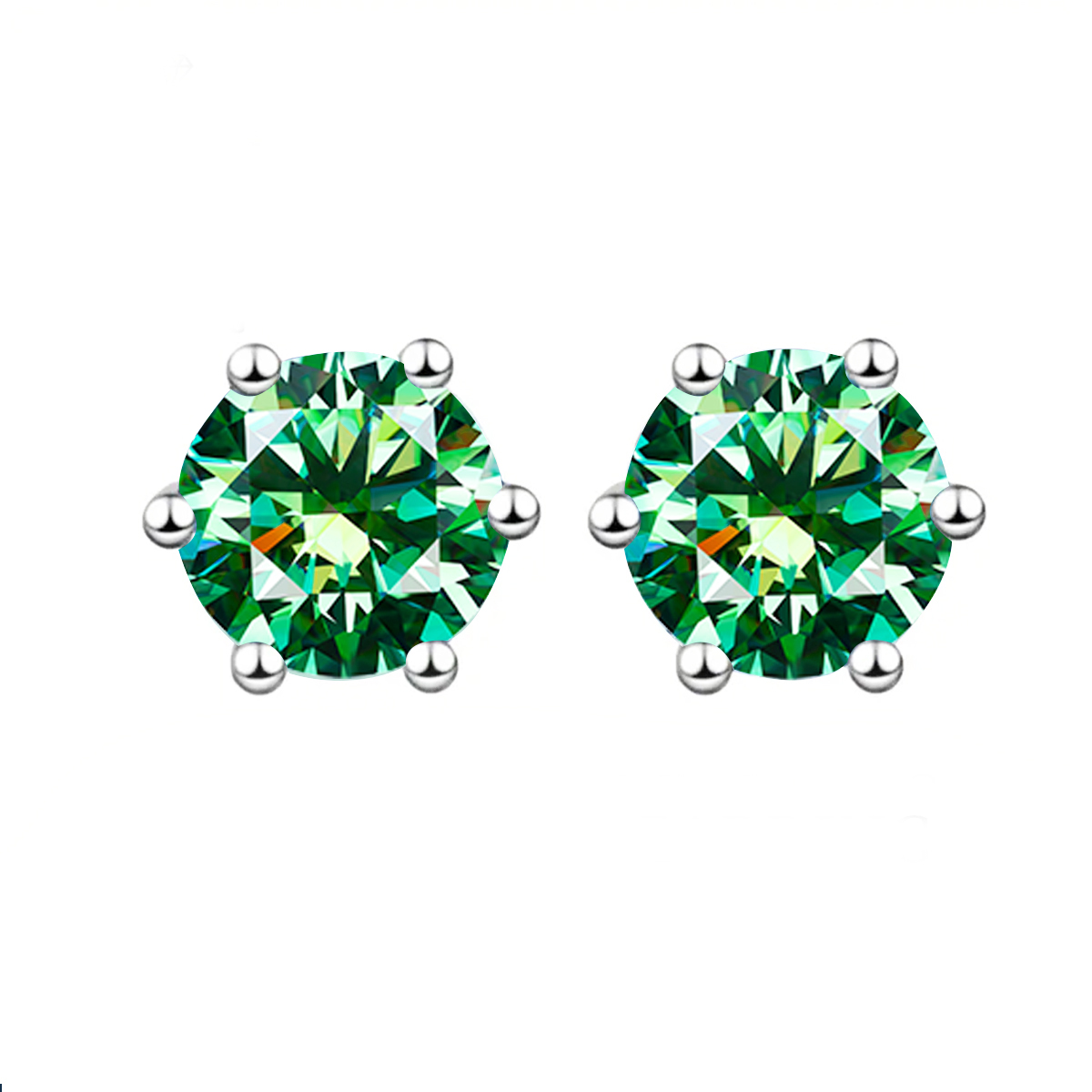 MT GRA 0.5-2CT *2 Green Moissanite Earrings for Women Man, 925 sterling silver wedding Birthstone Earrings Fine jewellry , High quality factory Wholes