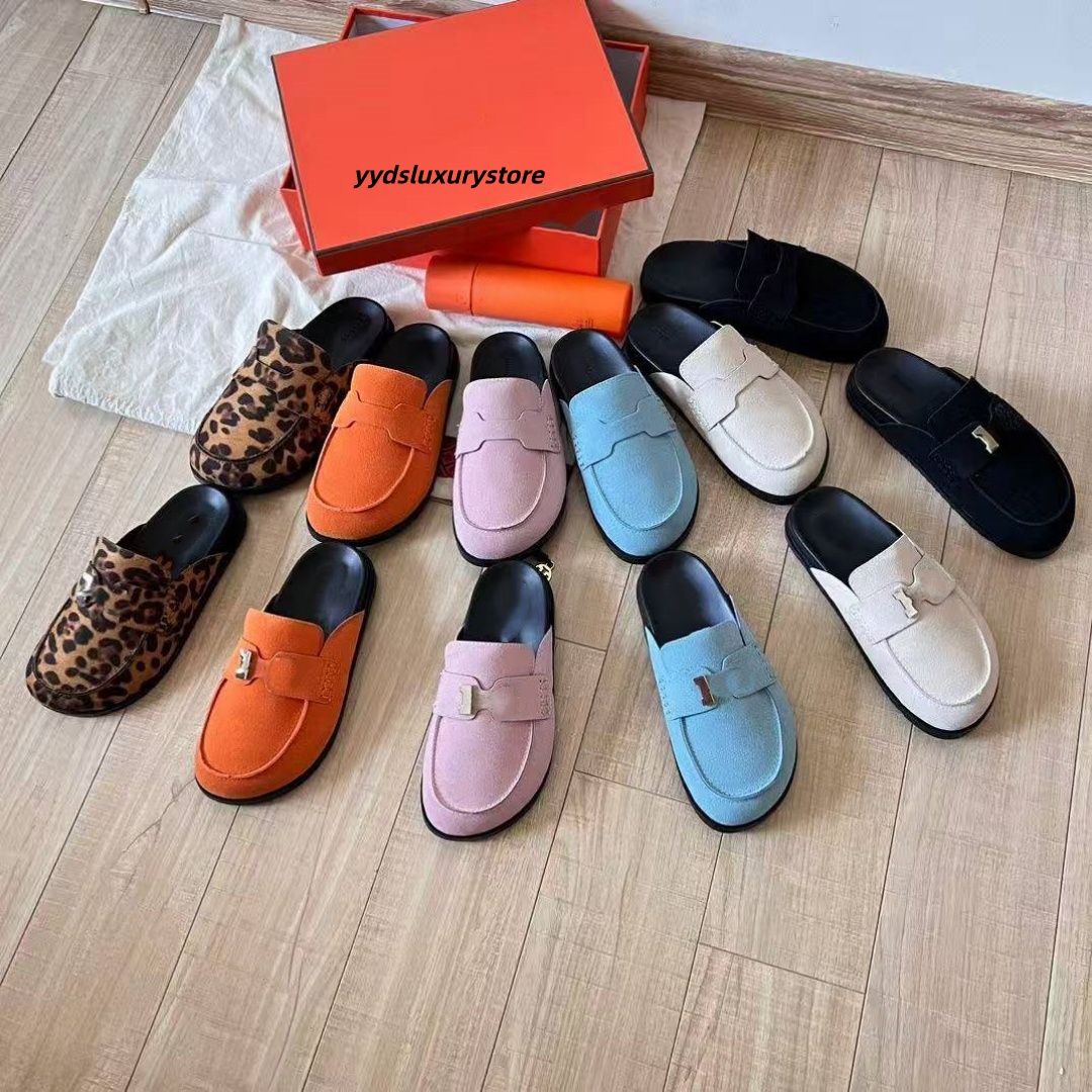 2025 design shoes luxury sandals autumn and winter new slippers baotou home outdoor leisure slippers leather luxury slippers luxury Slippers mules