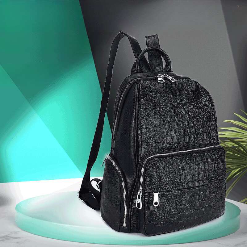 designer bag Luxury bag New Crocodile Pattern Genuine Leather Single Crossbody Korean Back Women's Cowhide Double Shoulder Bag