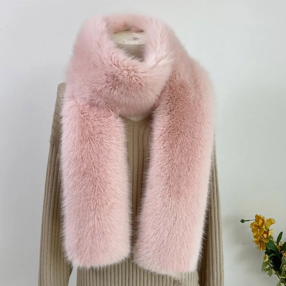 Fashionable 180cm Fur Long Scarf Soft Plush Thick Long Strip Scarf Fur Decor Wraps Shawl Party 250928