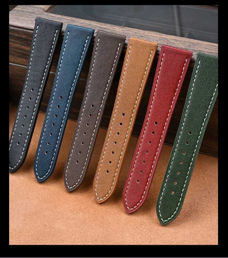 17mm 18mm 19mm 20mm 21mm 22mm Genuine Leather Watch Strap Band Universal Watchband Retro Bracelet Quick Release Bar Wristband W250928