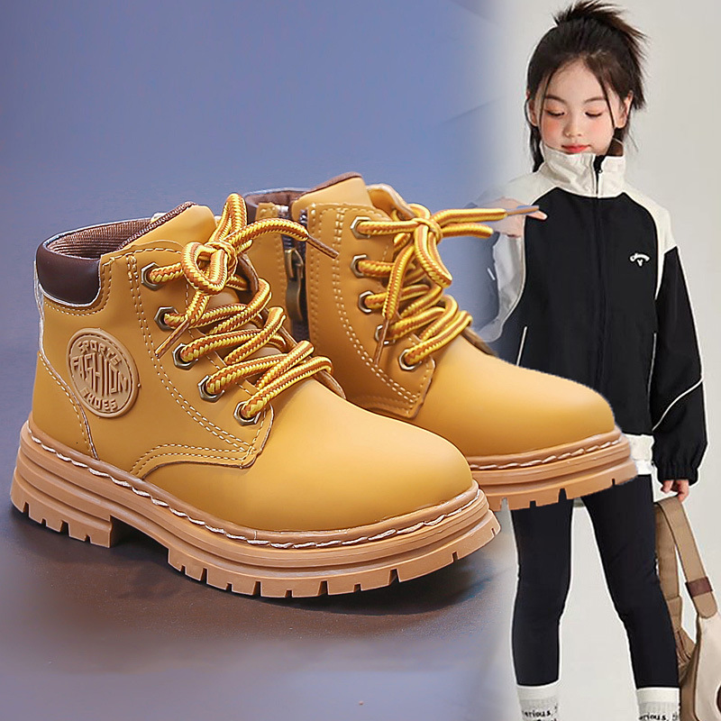 New Yellow Children's Classic Martin Boots Boys' Yellow Boots Outdoor Style Girls' Fashion Cool Boots Grassland Short Boots Designer Sh