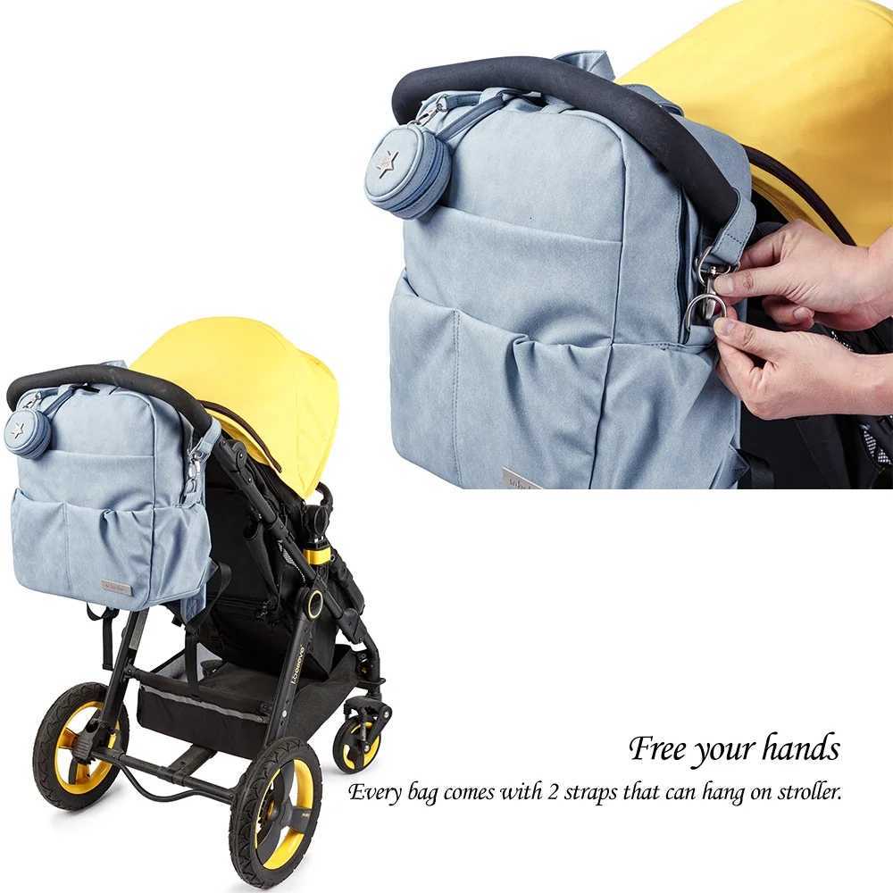 Soboba New Diaper Backpack for Newborn Baby Large Capaci Waterproof Diaper Bag with Pacifier Holder Slish Diaper BagsXJ250928