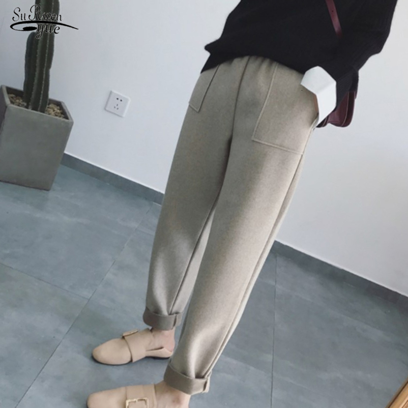 Casual Female Trousers Loose Harem Pants Autumn and Winter Women Korean Style Ankle-length Joker High Waist Pants 6993 50 210518