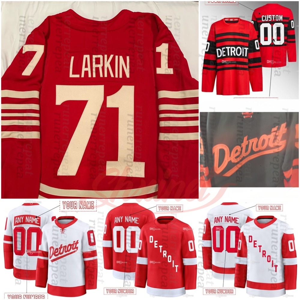 88 Patrick Kane 2025-26 Red Centennial Hockey Jersey Larkins DeBrincat Seider Yzerman Lucas Raymond Gibson dsd Stitched Sweater Casual Wear Streetwear