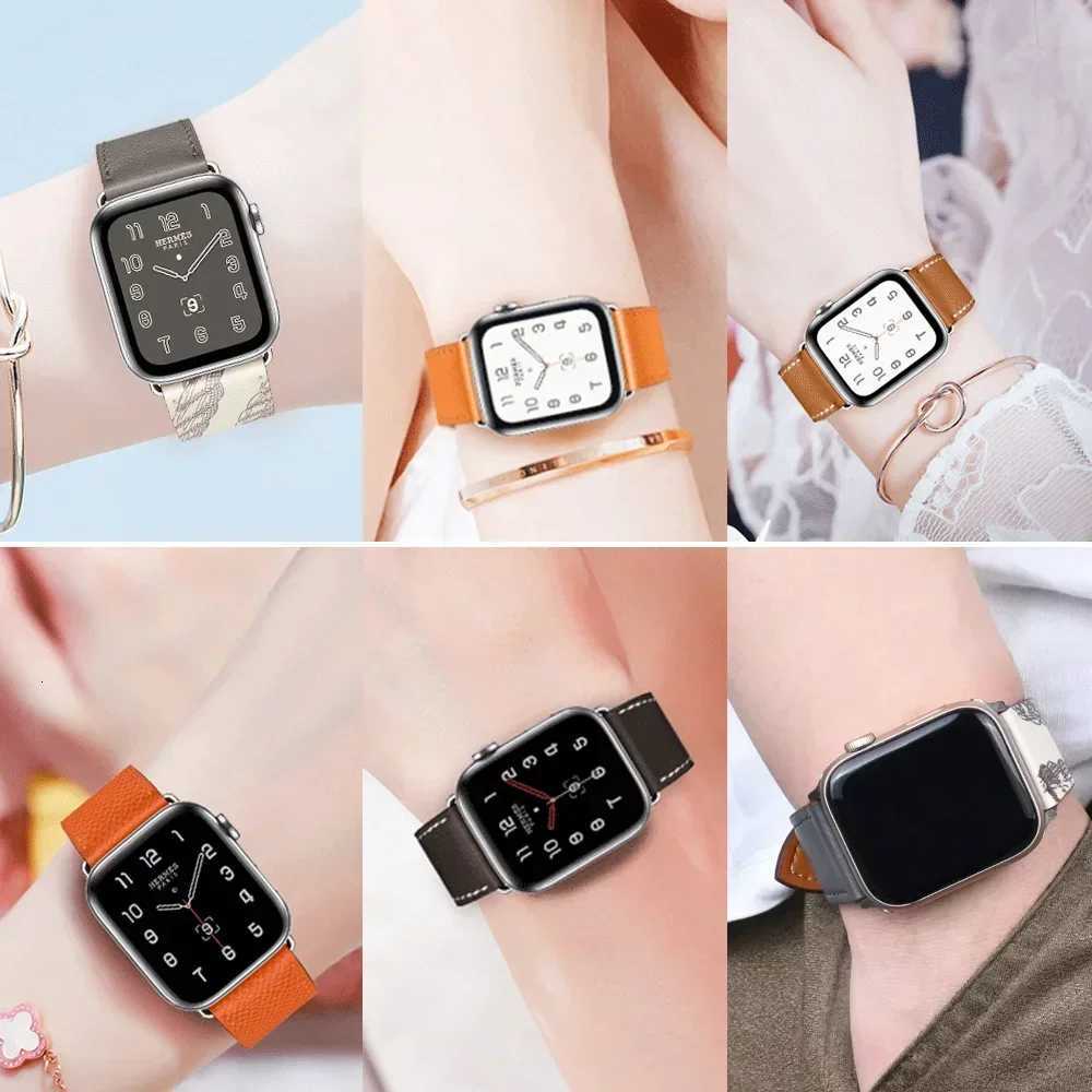 Leather strap For Apple watch band 44mm 45mm 41mm 40mm watchbands Loop bracelet for iWatch ultra 2 49mm series 10 9 8 7 6 5 4 SE W250928