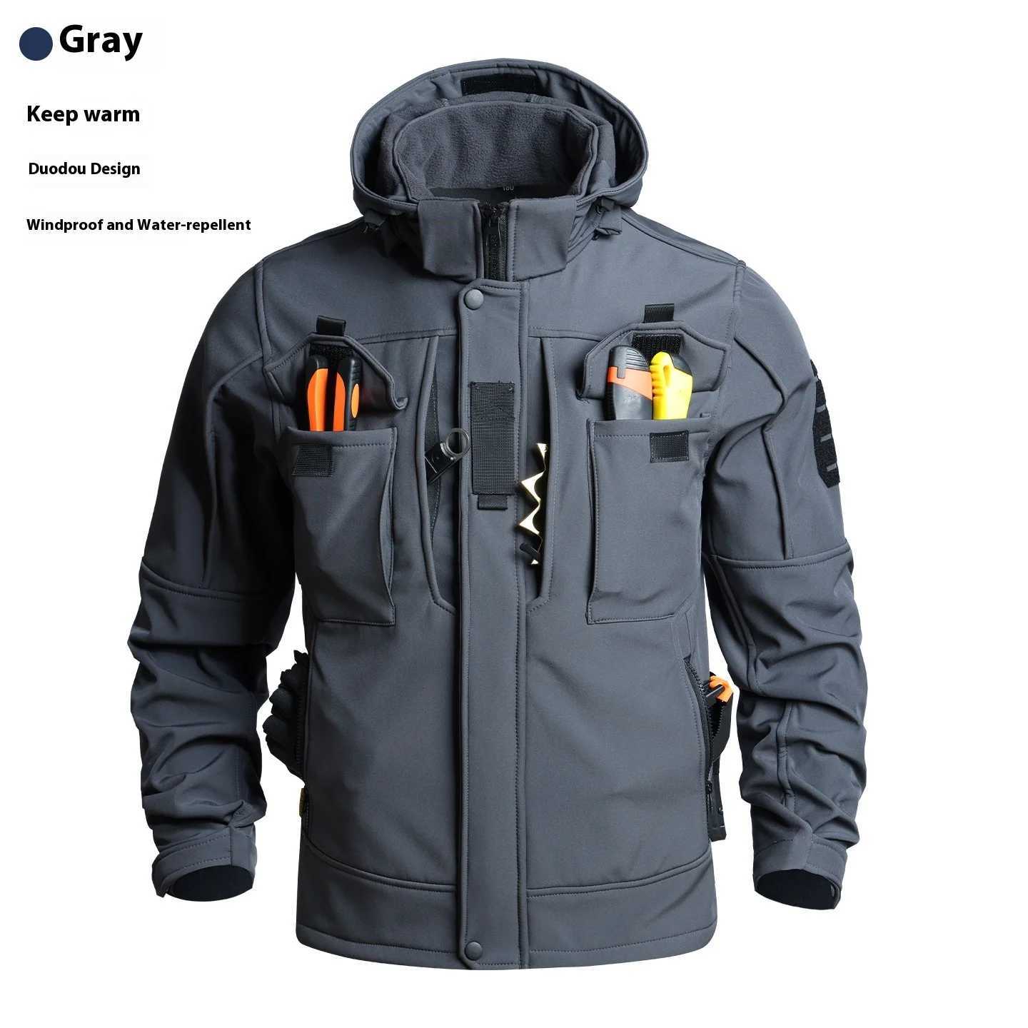 Mens Tactical Soft Shell Jacket Pants Set Waterproof Windproof Winter Fleece Lined Work Suit Outdoor Sports W250928