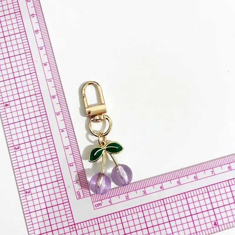 Cute Cherry Keychain Pink Red Purple Resin Pendant Bag Charm Accessories For WomenXJ250928