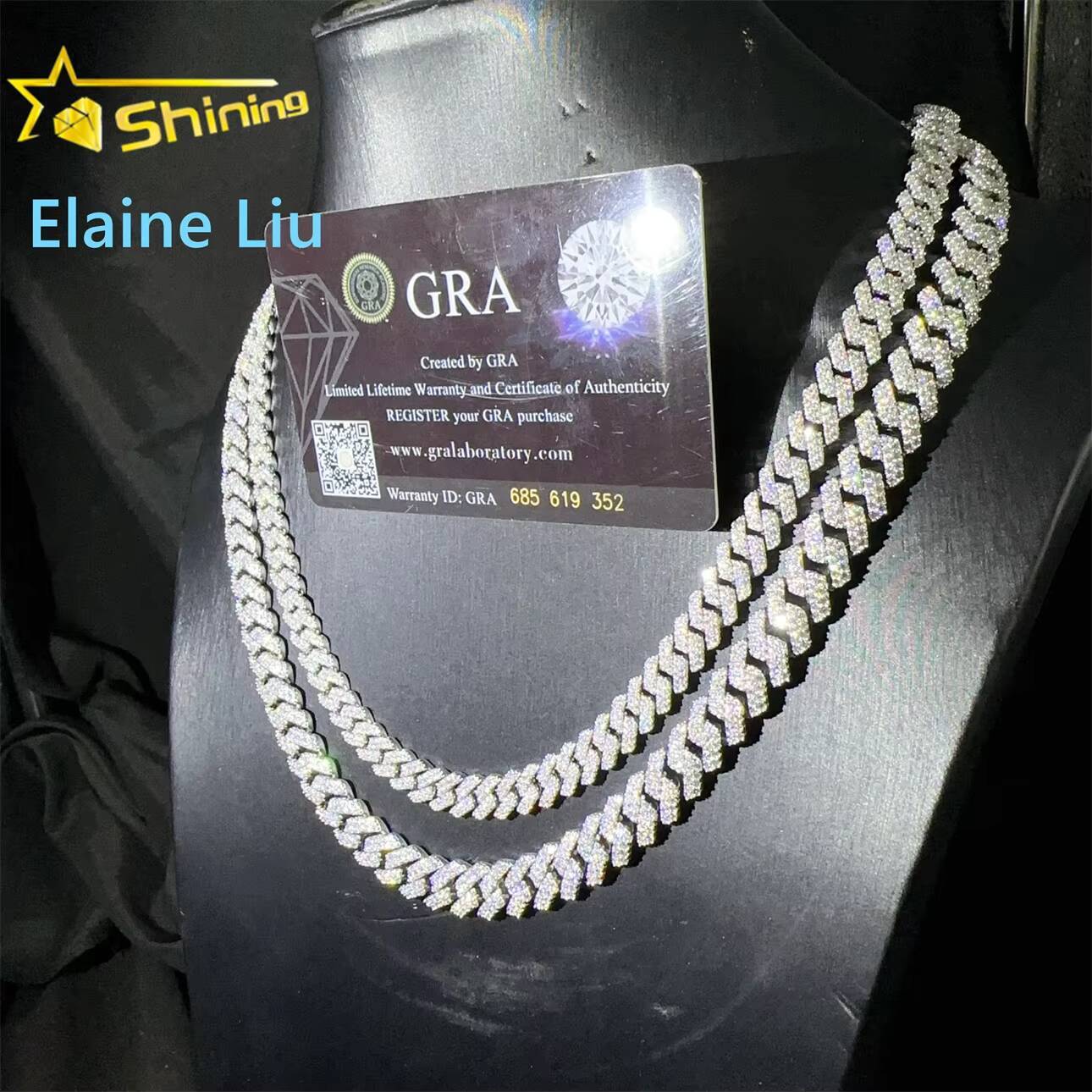 8mm 10mm Iced Out VVS Moissanite Diamond Sterling Silver 925 Hip Hop Jewelry Miami Cuban Link Chain Necklace