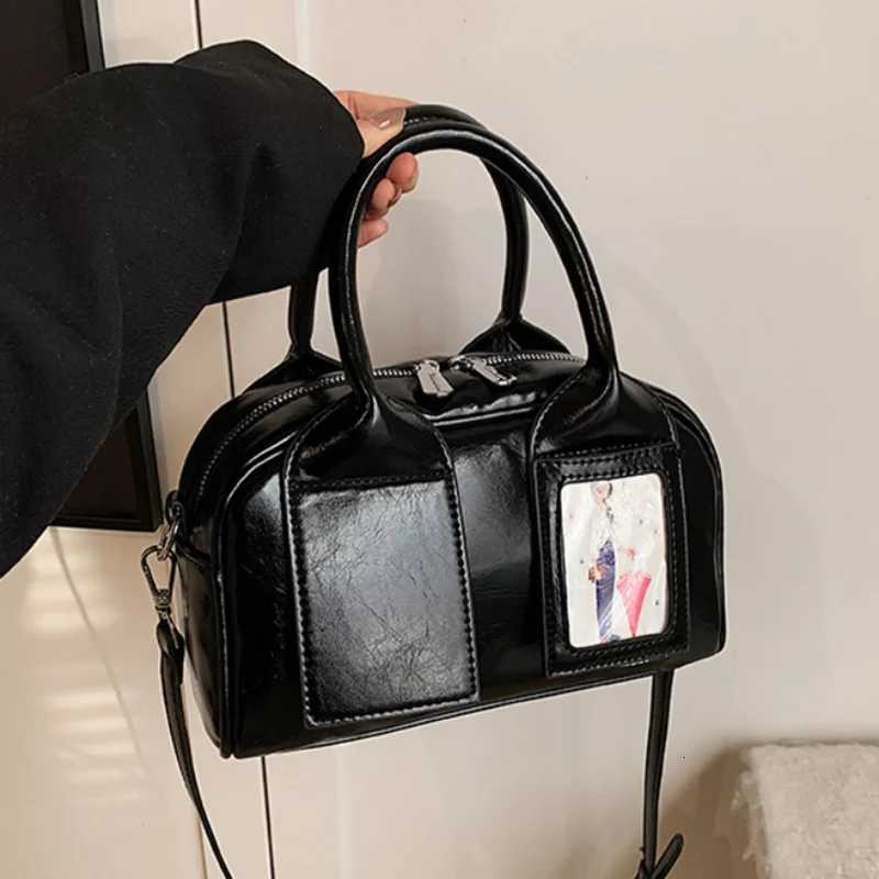 Korean New Highend Luxury Pillow Bag Brand Designer Versatile Commuter Shiny Leather Messenger Handbag Girl Japanes Student Bag Z250928