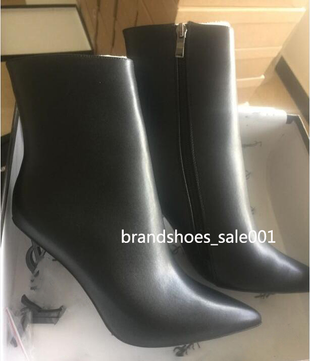 New designer shoes boots OPYUM Snake Heels Boots Pointed Toe Fashion boots Booties Winter Designer Woman Real Leather Ankle shoes Size US 4-12