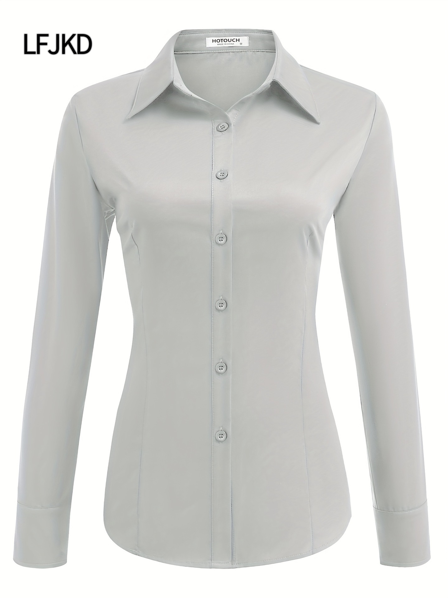 K2264 French minimalist style women's silk textured shirt, slim fit basic style, high-end business women's clothing