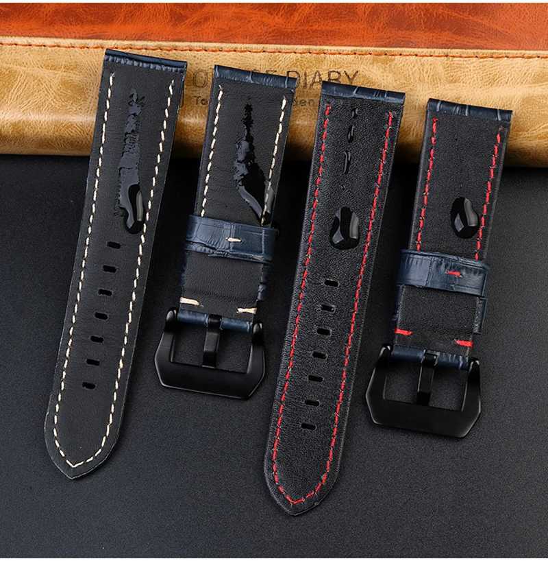 High quality Waterproof Watch band For Panerai PAM688 4411313 Cowhide Leather Mens blue Watch Strap accessories 22MM 24mm 26mm W250928