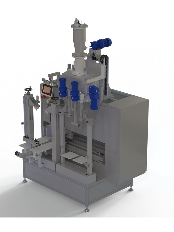 Four-Station Dry Powder Filling System for Automatic Coarse Filling, Fine Filling, Powder Return, and Dust Removal in Dry Powder Fire Extinguishers