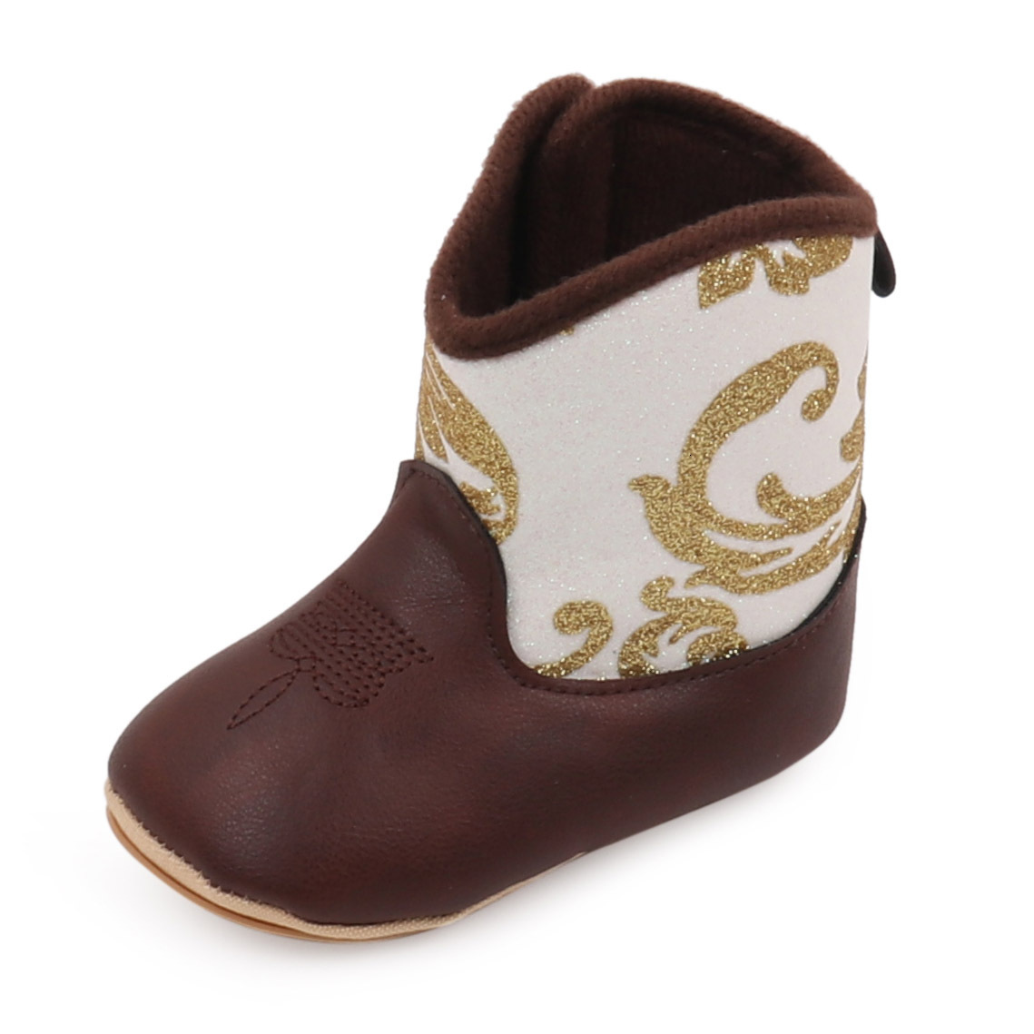 New winter baby boots with soft sole and anti slip design for girls, fashionable western denim boots, trendy baby shoes, designer shoes