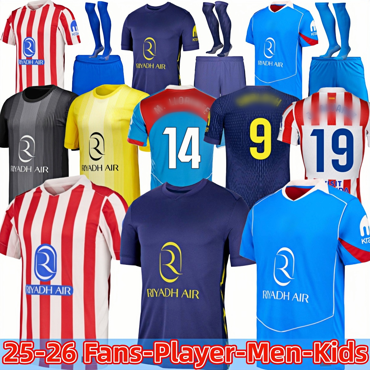 25 26 Club Atletico de MadridSs Soccer Jerseys 2025 2026 Player Version Men Uniforms Football Shirts J.ALVAREZ GRIEZMANN M.LLORENTE KOKE ATM r Kids Kits 3XL 4XL
