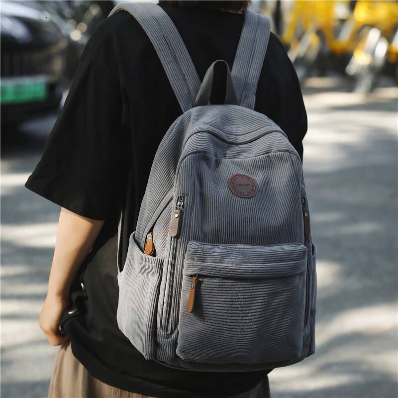 Woman Backpack Corduroy School Book Bags for Teenage Girls Boys New Female College Bag Student Lady Leisure BagPack high-quality