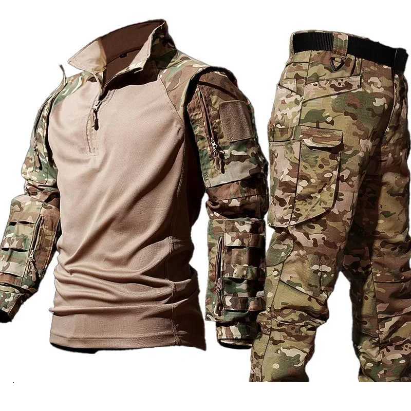Tactical Shirts Hunting Suit Outdoor Training Durable Breathable Camo Set Waterproof Quick Dry Camping Windproof Combat Shirts W250928