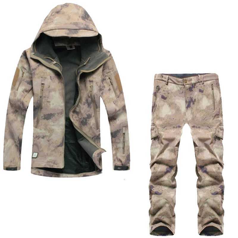Men Tacitical uniform winter thermal fleece tactical clothes Outdoor Hiking Training Set W250928