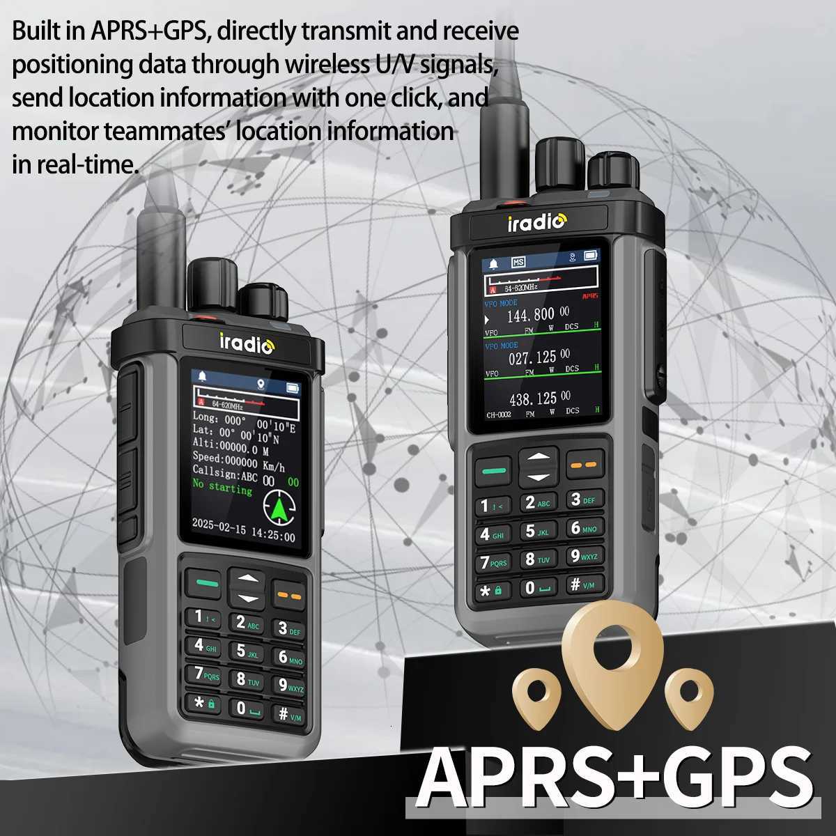 Iradio UV98 PLUS GPS APRS Walkie Talkie 10W AM CB SSB LW MW SW HF Cross Band Repeater 24large sn 1024CH RT880G Ham RadioXJ250928